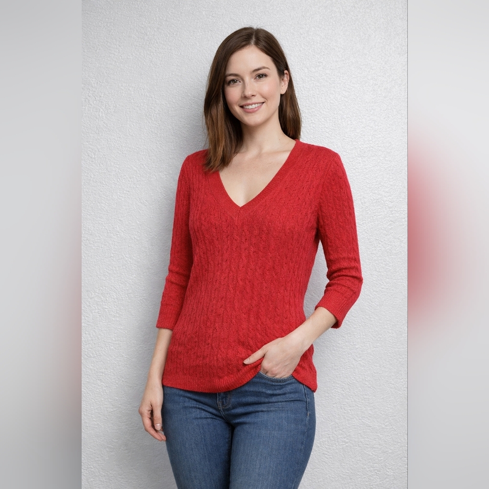 J. Crew Size S Red 100% Linen Summer Sweater --p
